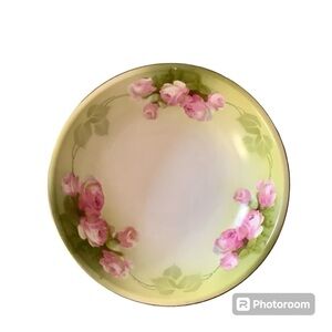 Beautiful Antique Prussia Tillowitz Floral Bowl 9 1/4”